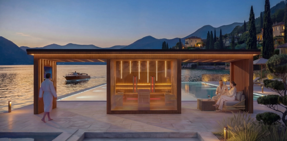 Szaunaház, télikert modulárisan variálható 4 évszakos wellnessház - Oasis