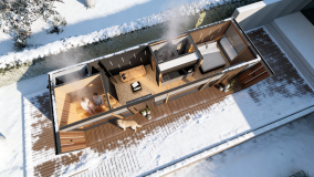 Wellness pihenőház belső tér