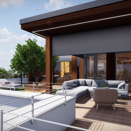 Egyedi penthouse szauna-wellnessterasz 