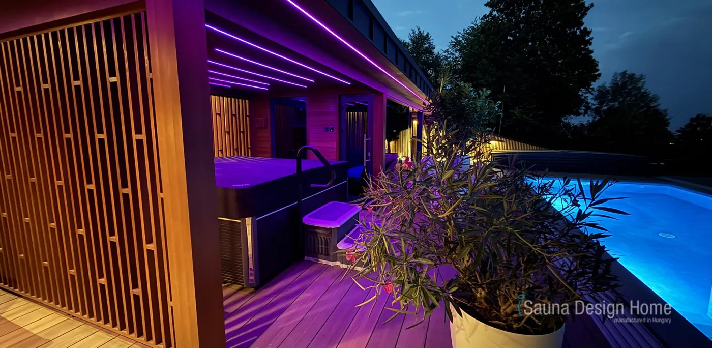 Jacuzzi a szauna mellett