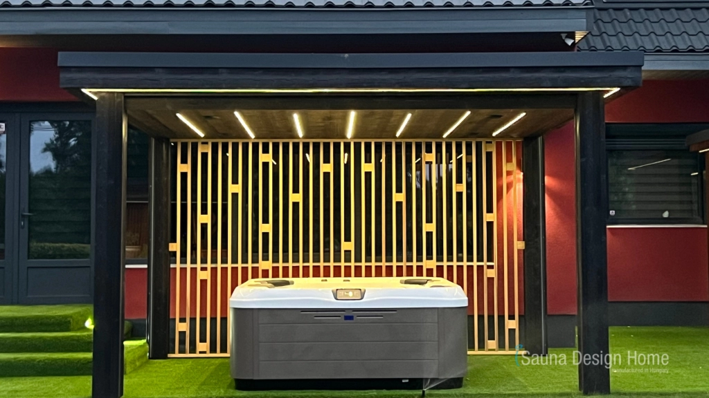 Pergola tető jakuzzi fölé