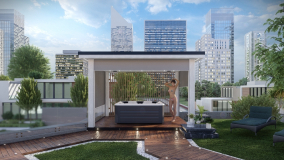 Pergola zipSCREEN árnyékolóval fehér színben