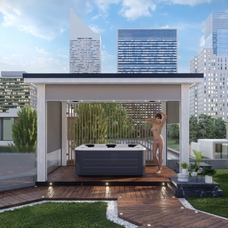 Pergola zipSCREEN árnyékoló rendszerrel, ÚJ