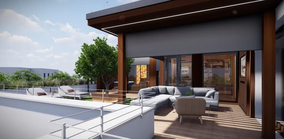 Egyedi penthouse szauna-wellnessterasz 